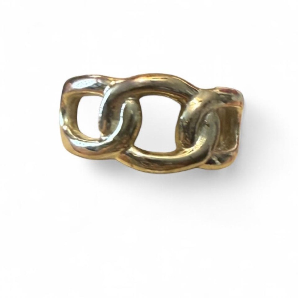 Silver Tone‎ Chunky Interlocking Chain Ring, Women's Size 9